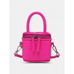 Women Faux Leather Fashion Shopping Solid Candy Bright Color Mini Handbag Crossbody Bag
