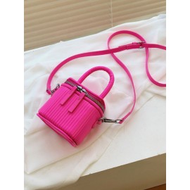 Women Faux Leather Fashion Shopping Solid Candy Bright Color Mini Handbag Crossbody Bag