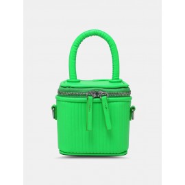 Women Faux Leather Fashion Shopping Solid Candy Bright Color Mini Handbag Crossbody Bag