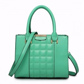 New Simple Plaid Geometric Figure PU Leather Handbag