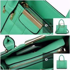 New Simple Plaid Geometric Figure PU Leather Handbag