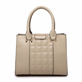 New Simple Plaid Geometric Figure PU Leather Handbag