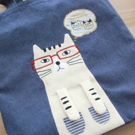 Women Casual Cat Pattern Handbag Tote Bag