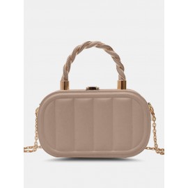 Women Faux Leather Brief Multi-Carry Chain Handbag Crossbody Bag