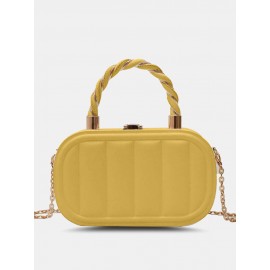 Women Faux Leather Brief Multi-Carry Chain Handbag Crossbody Bag