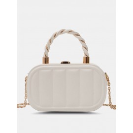 Women Faux Leather Brief Multi-Carry Chain Handbag Crossbody Bag