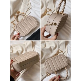 Women Faux Leather Brief Multi-Carry Chain Handbag Crossbody Bag