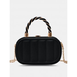 Women Faux Leather Brief Multi-Carry Chain Handbag Crossbody Bag