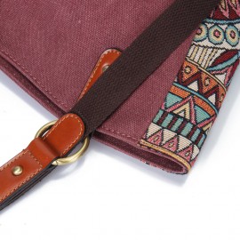 Brenice National Canvas Handbags Vintage Flower Shoulder Bags Multifuntion Backpack