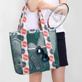 Honana HN-TB25 Travel Mesh Organizer Bag Large Beach Toiletry Storage Tote Bag