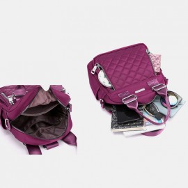 Women Nylon Diamond Crossbody Bag Backpack