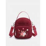Women Nylon Waterproof Embroidery Casual Shoulder Bag Handbag