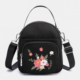 Women Nylon Waterproof Embroidery Casual Shoulder Bag Handbag