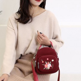 Women Nylon Waterproof Embroidery Casual Shoulder Bag Handbag
