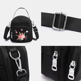 Women Nylon Waterproof Embroidery Casual Shoulder Bag Handbag