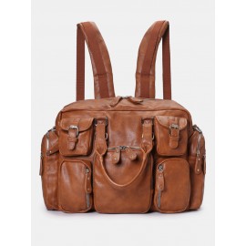 Women Casual Large Capacity Multifunction Handbag Solid Shoulder Bag