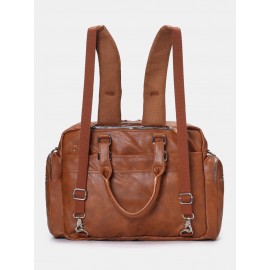 Women Casual Large Capacity Multifunction Handbag Solid Shoulder Bag