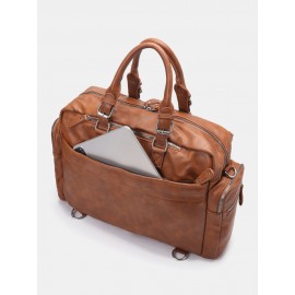 Women Casual Large Capacity Multifunction Handbag Solid Shoulder Bag