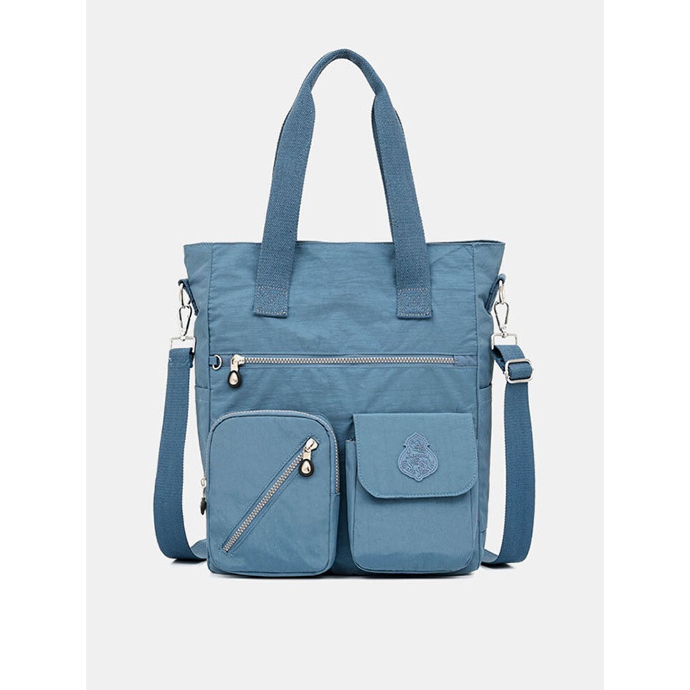 Women Solid Nylon Waterproof Large Capacity Crossbody Bag