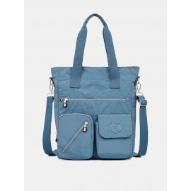 Women Solid Nylon Waterproof Large Capacity Crossbody Bag
