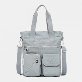 Women Solid Nylon Waterproof Large Capacity Crossbody Bag