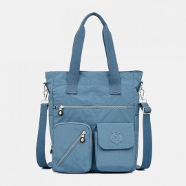 Women Solid Nylon Waterproof Large Capacity Crossbody Bag