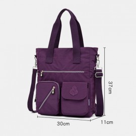 Women Solid Nylon Waterproof Large Capacity Crossbody Bag