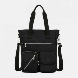 Women Solid Nylon Waterproof Large Capacity Crossbody Bag