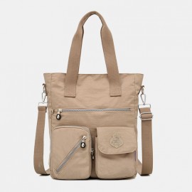 Women Solid Nylon Waterproof Large Capacity Crossbody Bag