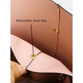 Women 2 PCS 15.6 Inch Laptop Pocket Multi-pocket Large Capacity Removable Key Multifunctional Handbag Tote