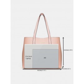 Women 2 PCS 15.6 Inch Laptop Pocket Multi-pocket Large Capacity Removable Key Multifunctional Handbag Tote