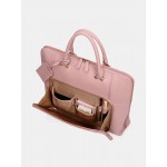 Women Design Striped Business Handbag Multifunction Crossbody Bag