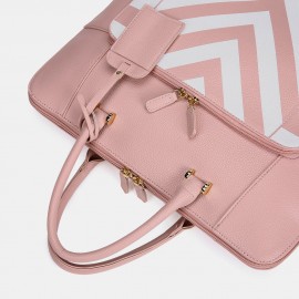 Women Design Striped Business Handbag Multifunction Crossbody Bag