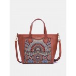 Brenice Embroidery Tote Handbags Vintage Flowers Shoulder Crossbody Bags