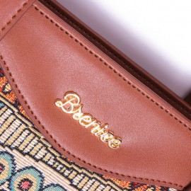 Brenice Embroidery Tote Handbags Vintage Flowers Shoulder Crossbody Bags