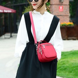 Women Nylon Waterproof Solid Casual Shoulder Bag Handbag