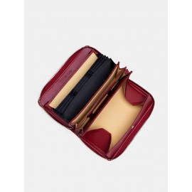 Brenice RFID Microfiber Zipper Long Wallets Large Capacity 11 Card Holder Coin Purse