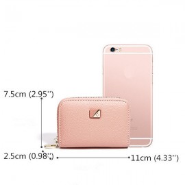 Women PU Leather 9 Card Slot Wallet Leisure Solid Coin Purse