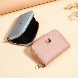 Women PU Leather 9 Card Slot Wallet Leisure Solid Coin Purse