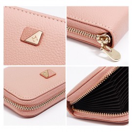 Women PU Leather 9 Card Slot Wallet Leisure Solid Coin Purse