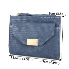 Women Bifold PU Leather Short Wallet Solid Coin Purse