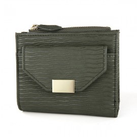 Women Bifold PU Leather Short Wallet Solid Coin Purse