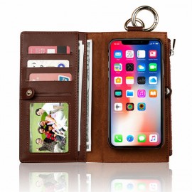 Men And Women Detachable Multifunction Genuine Leather Phone Cases For iphone 3 Card Slot Wallet