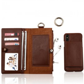 Men And Women Detachable Multifunction Genuine Leather Phone Cases For iphone 3 Card Slot Wallet