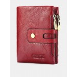 Genuine Leather Bifold Wallet Female Small Wallet Money Bag Coin Purse Card Holder
