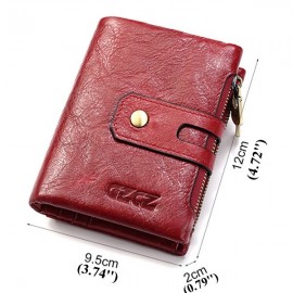 Genuine Leather Bifold Wallet Female Small Wallet Money Bag Coin Purse Card Holder