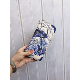 Women Ethnic Print 6.5 Inch Phone Bag Money Clip Wallet Purse