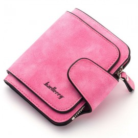 Women Trifold PU Leather Short Wallet 8 Card Slot Coin Purse