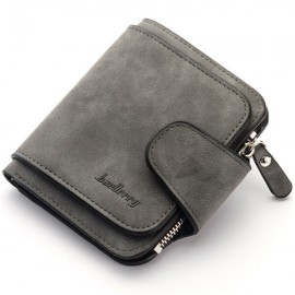 Women Trifold PU Leather Short Wallet 8 Card Slot Coin Purse
