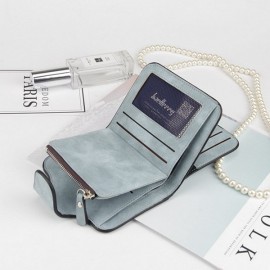 Women Trifold PU Leather Short Wallet 8 Card Slot Coin Purse